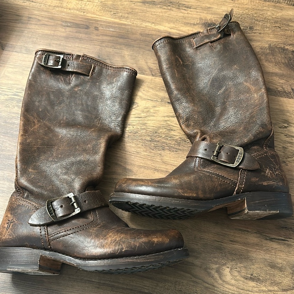 Frye Veronica Slouch Boots | Antiquated Black | Size 6